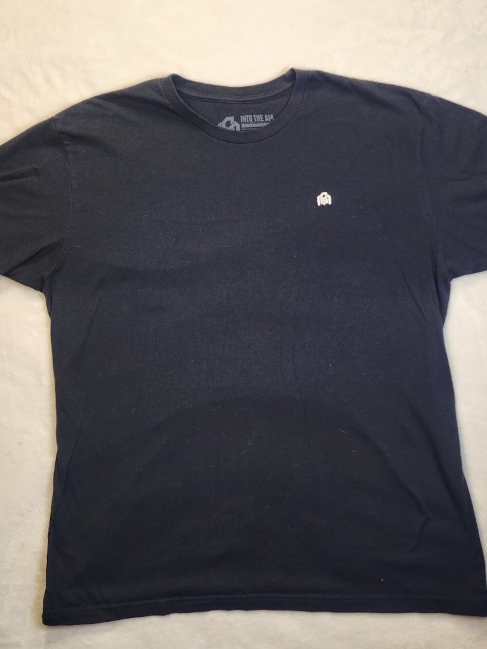 INTO THE AM Mens Black Short Sleeve White Logo T-Shirt Soft Material